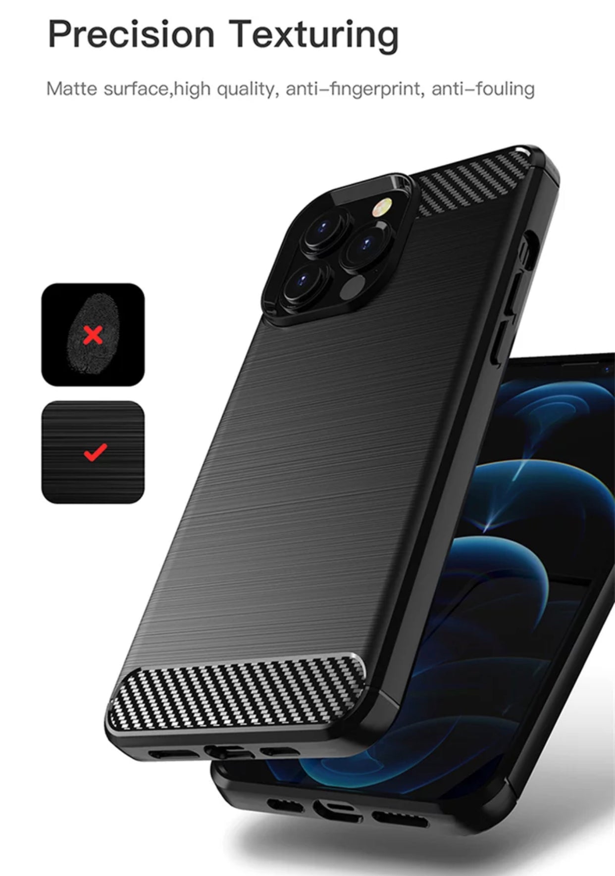 Simple Carbon Fiber Phone Case- for selected Apple iPhone models - Super Savings Technologies Co.,LTD Simple Carbon Fiber Phone Case- for selected Apple iPhone models - Super Savings Technologies Co.,LTD